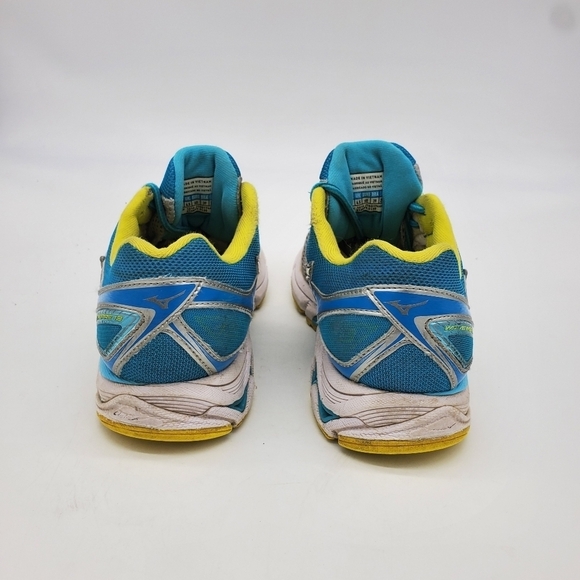 Mizuno Shoes Women's 9 Wave Inspire 13 Gray Aqua Yellow Running Training - Picture 9 of 14